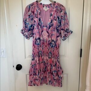Allison Pink Ikat Patterned Dress